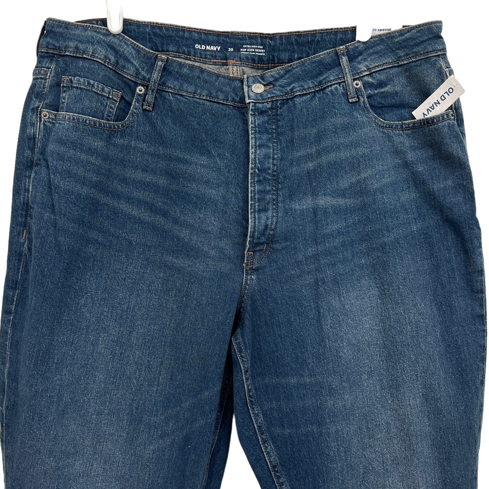 Old Navy Women Stretch Pop Icon Skinny Jeans Plus 20 Extra High Rise Raw Hem NWT